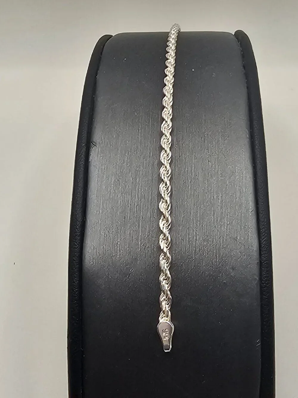 Sterling Silver 925 High Polished Diamond Cut Rope Bracelet 2.5mm 8 inches